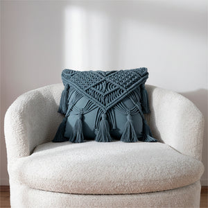 Funda De Cojín Macrame Indigo