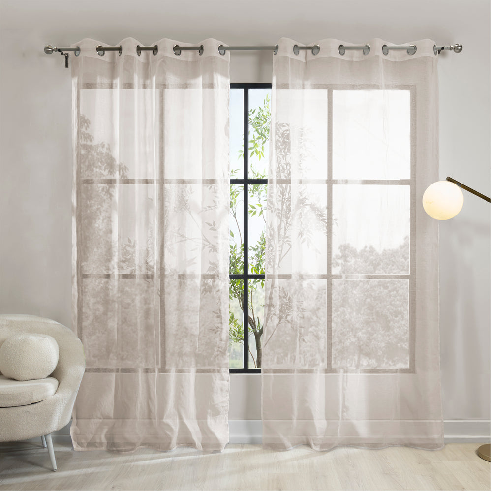 Cortinas Viena Argolla Beige LARGA