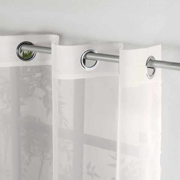 Cortinas Translúcidas Argolla Tergal Beige LARGA