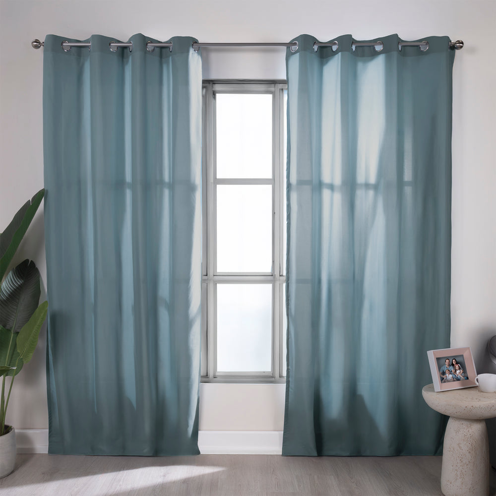 Cortinas Viasoft Celeste LARGA